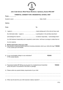 Medical Consent Form for School Visits