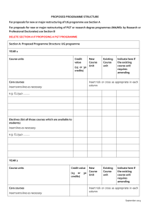 Draft Programme Outline Form