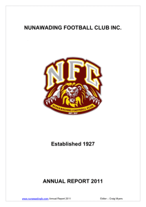 2011 Annual Report - Nunawading Football Club