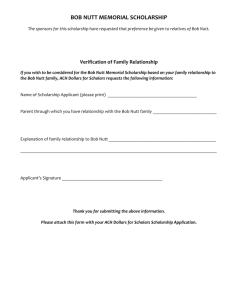 Bob Nutt Memorial Scholarship Family Relationship Form
