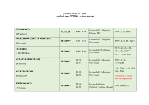 2nd year winter semester schedule