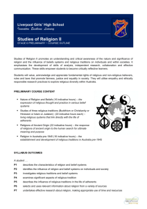Studies of Religion Outline - Liverpool Girls` High School