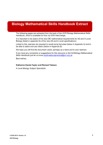 Biology Mathematical Skills Handbook Extract
