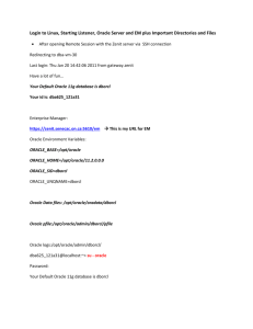 Login to Linux, Starting Listener, Oracle Server and EM plus