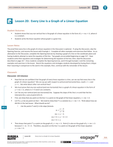 Lesson 20: Every Line Is a Graph of a Linear Equation