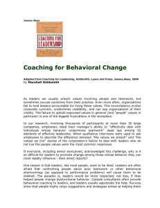 Coaching for Behavioral Change