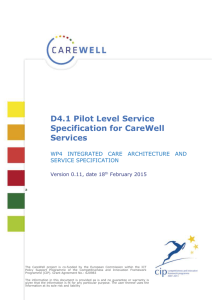 D4.1 Pilot Level Service Specification for CareWell Services