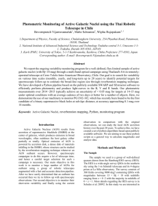Photometric Monitoring of Active Galactic Nuclei using the