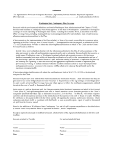 Addendum The Agreement for Provision of Response Resources