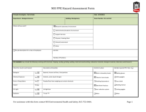 PPE Laboratory Hazard Assessment Form