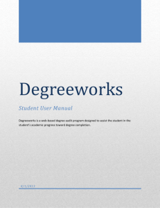DegreeWorks Student User Manual
