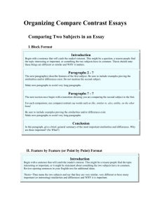 Organizing Compare Contrast Essays