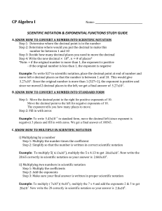 Scientific Notation and 7.6 Quiz Study Guide