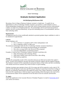 Technology Graduate Assistant Application