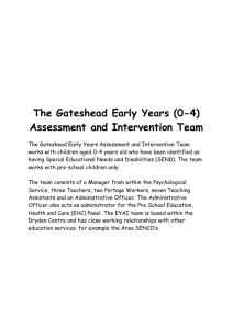 Gateshead Early Years Assessment and Intervention Team Brochure