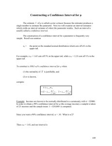 Handout 21, Confidence intervals for μ