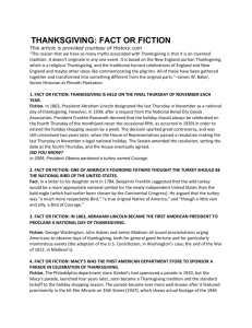 thanksgiving: fact or fiction