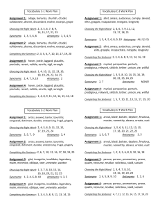 Vocabulary Level C Work Plan Units 1_8