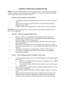 Checklist for Administrators regarding COSF Data
