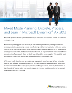Mixed mode planning: Discrete, Process & Lean