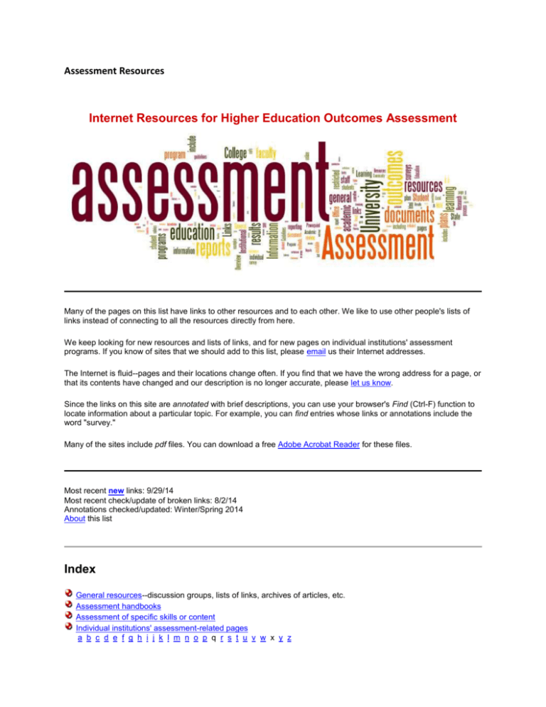 Assessment Resources Southwestern Christian University