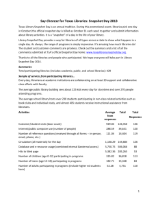 Summary of Results - Texas Library Snapshot Day