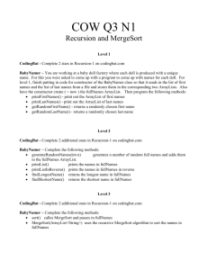 COW Q3 N1 - Recursion and MergeSort