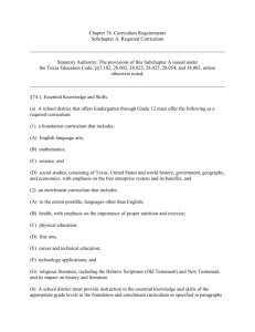 Chapter 74. Curriculum Requirements Subchapter A. Required