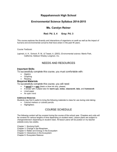 Rappahannock High School Environmental Science Syllabus 2014