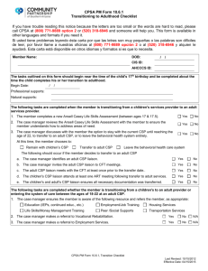 CPSA PM Form 10.6.1, Transition Checklist