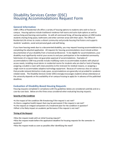 DSC Housing Accommodations Request Procedure