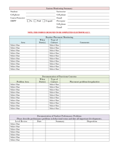 Liaison Monitoring Summary Form