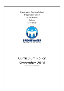 Curriculum Policy - Bridgewater Primary School