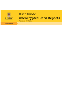 Unencrypted Card Reports - University of New South Wales