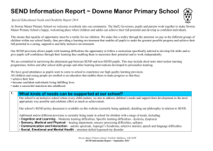 SEND report for 2014-2015 - Downe Manor Primary School