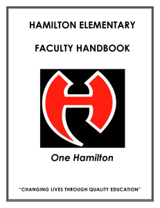 HAMILTON ELEMENTARY SCHOOLS FACULTY HANDBOOK