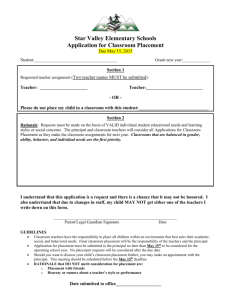 Classroom Placement Application