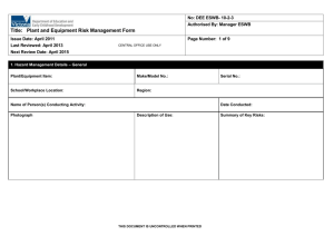 Plant and Equipment Risk Management Form (docx