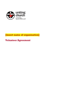 Volunteer Agreement - Uniting Church of Australia