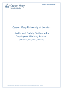 Health and Safety Guidance for Employees Working Abroad