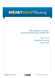 Draft Australian Curriculum: Economics and Business