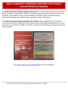 small community emergency response plan toolkit