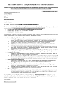 SaveLeedsGreenBelt - Example Template for a Letter of Objection