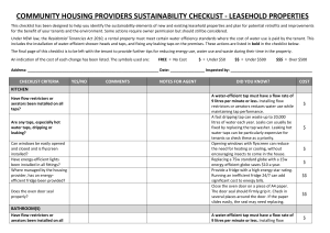 Housing Sustainability checklist