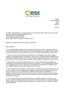 EA draft permit response - South Hams Friends of the Earth