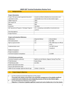 UNDP-GEF Terminal Evaluations Review Form