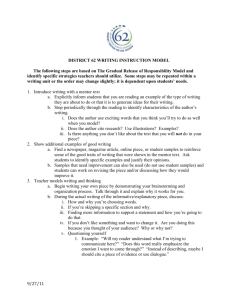 Writing Instruction Model - Community Consolidated School District 62