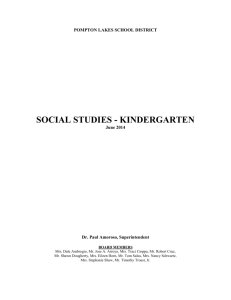 Kindergarten Social Studies - Pompton Lakes School District