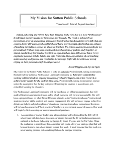 My Vision for Sutton Public Schools Theodore F. Friend
