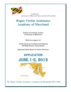 The Maryland Victim Assistance Academy